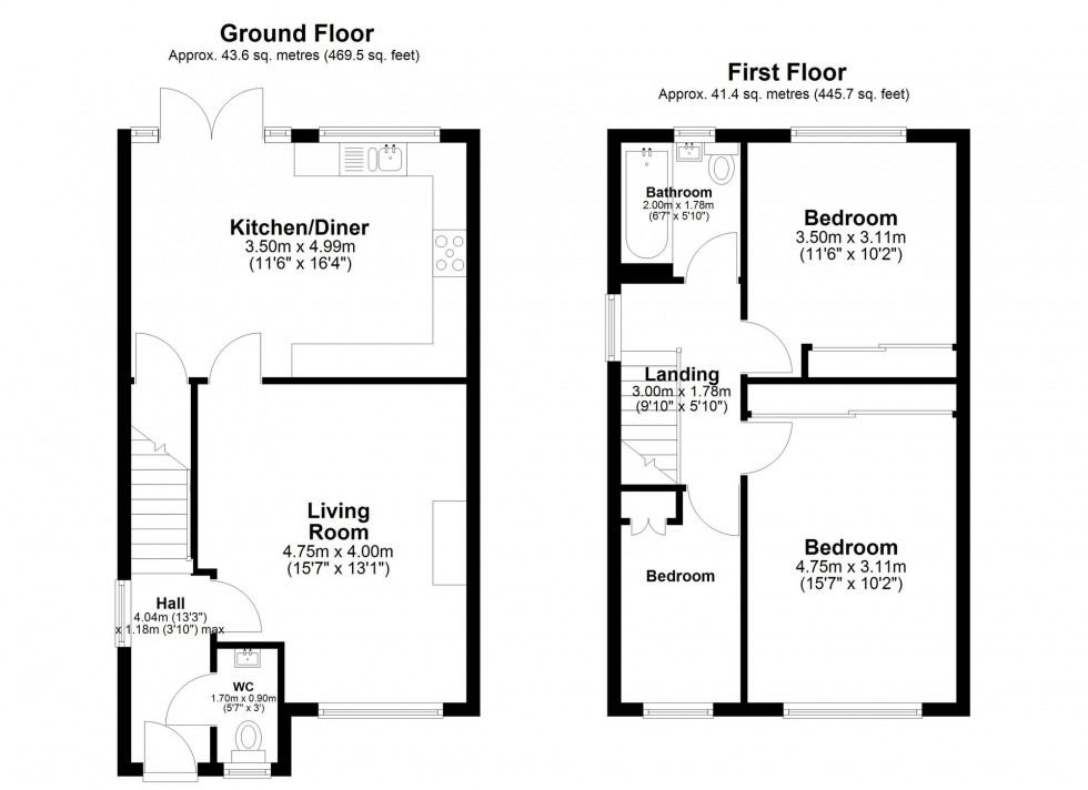 Floorplan for Lordsgate Lane, Burscough, L40