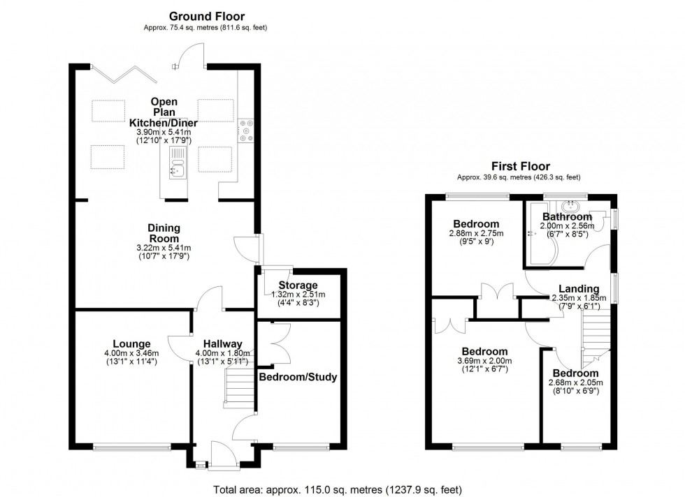 Floorplan for Kestrel Park, Skelmersdale, WN8