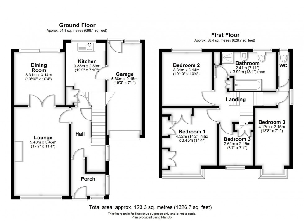 Floorplan for Maple Avenue, Burscough, L40