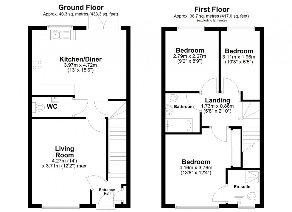 Floorplan for High Grove Park, Burscough, L40