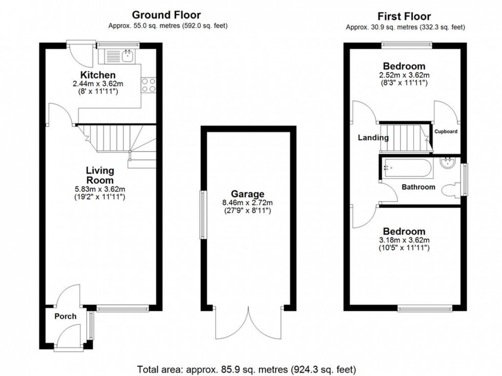 Floorplan for Tennyson Drive, Ormskirk, L39