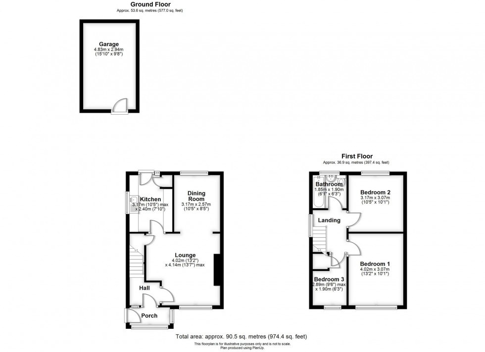 Floorplan for Tennyson Drive, Ormskirk, L39