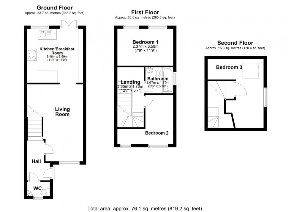 Floorplan for Tennyson Drive, Ormskirk, L39
