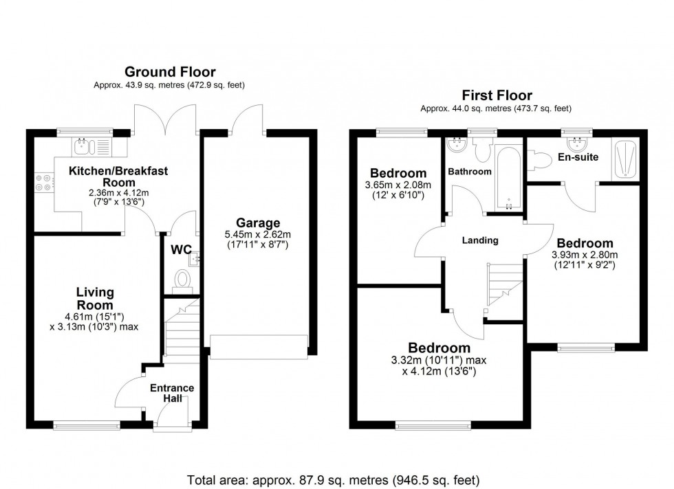 Floorplan for Luddington Drive, Skelmersdale, WN8