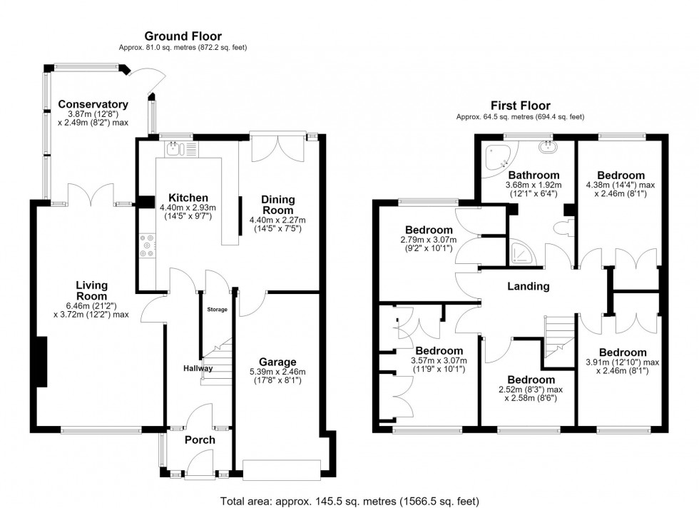 Floorplan for Rivington Drive, Burscough, L40