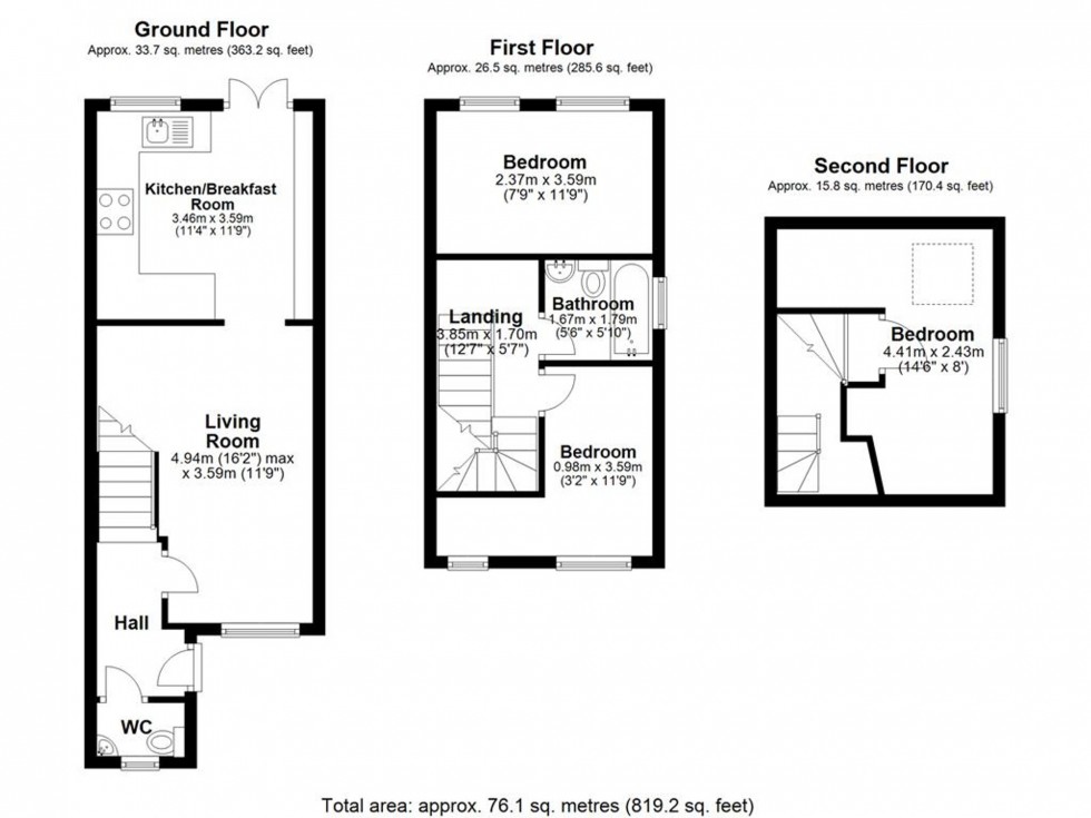 Floorplan for Tennyson Drive, Ormskirk, L39