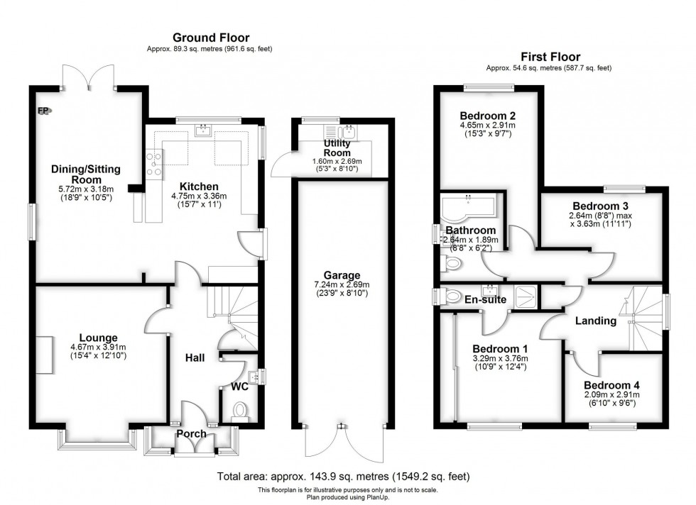 Floorplan for Pine Drive, Ormskirk, L39
