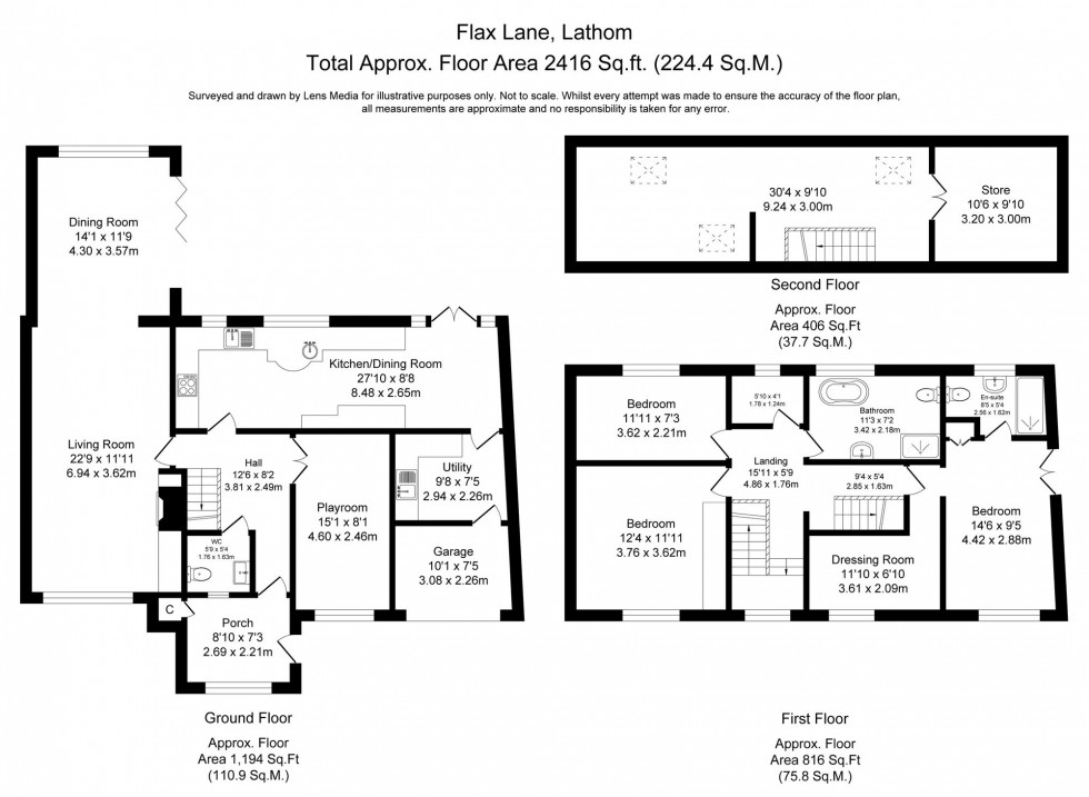 Floorplan for Flax Lane, Lathom, L40
