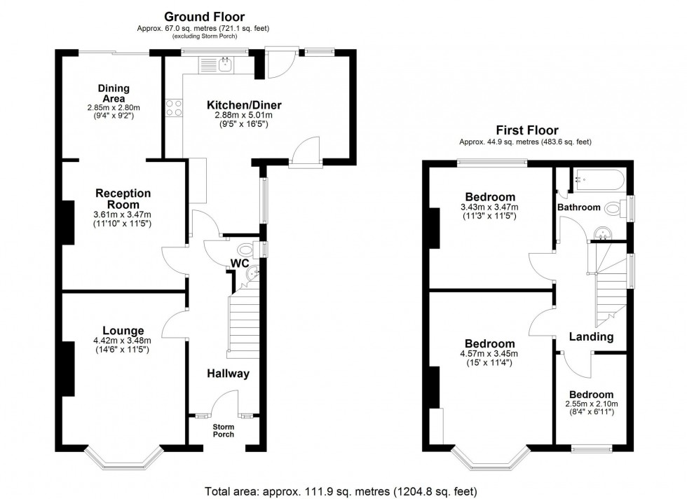 Floorplan for St. Helens Road, Ormskirk, L39