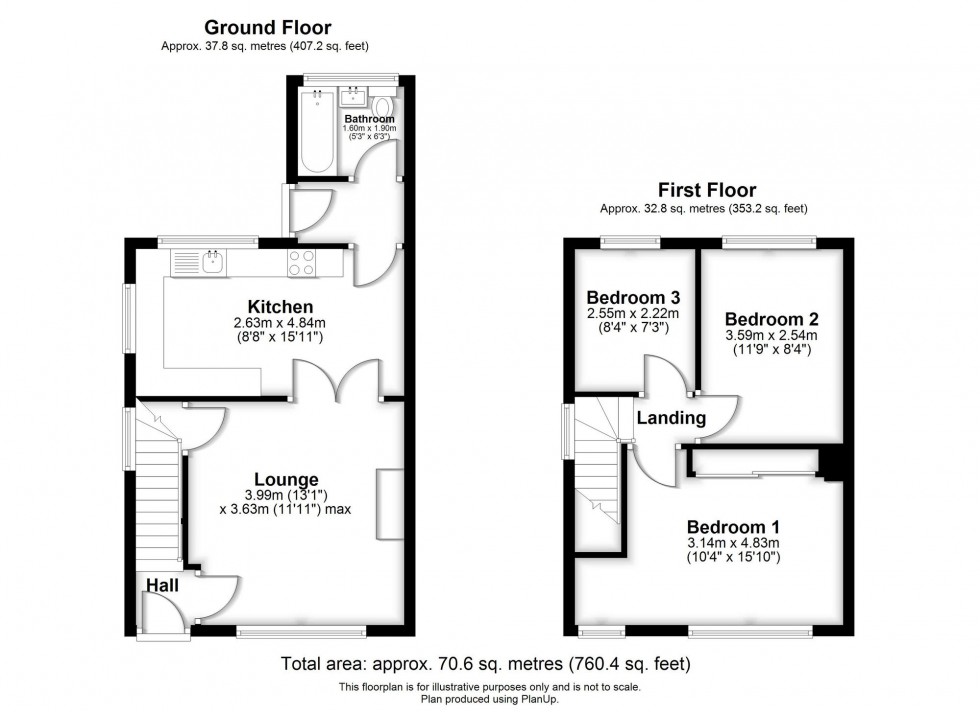 Floorplan for Mere Avenue, Burscough, L40
