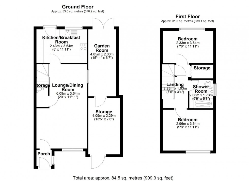 Floorplan for Rosecroft Close, Ormskirk, L39