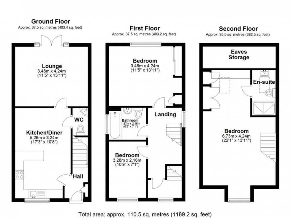 Floorplan for Tower View Close, Burscough, L40