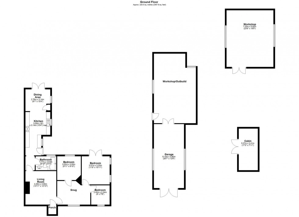 Floorplan for Henridge Cottage, Martin Lane, Burscough