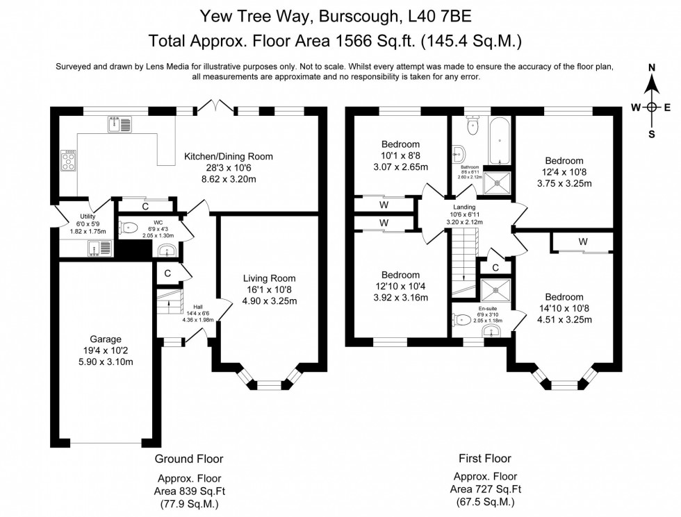 Floorplan for Yew Tree Way, Burscough, L40