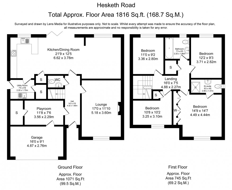 Floorplan for Hesketh Road, Burscough, L40