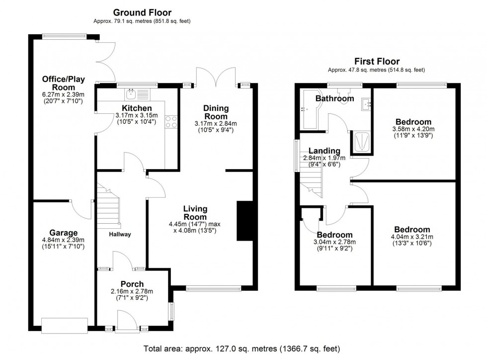 Floorplan for Ridgeway Drive, Lydiate,L31