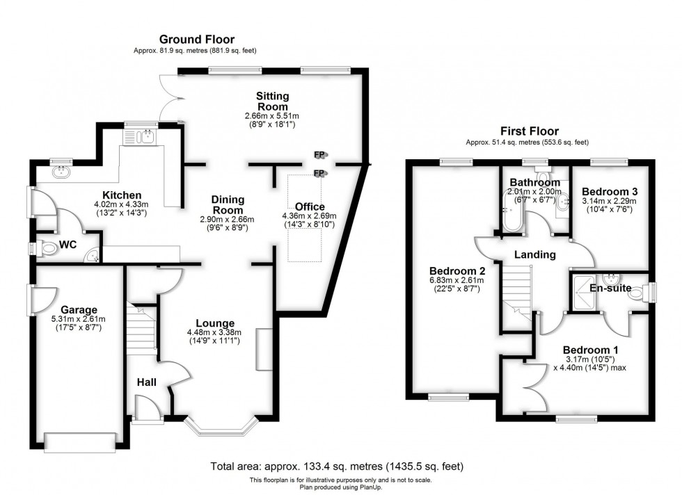 Floorplan for Elder Avenue, Burscough, L40